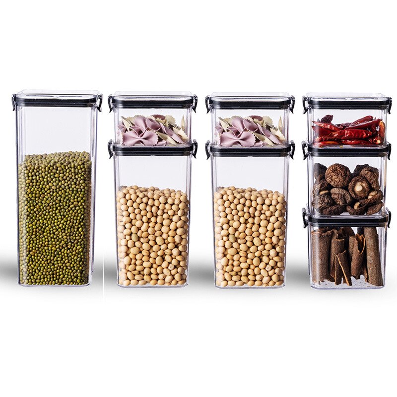 Stackable Kitchen Sealed Jar Plastic Sealed Cans Food Storage Box Transparent Multigrain Dried Fruit Kitchen Storage Containers