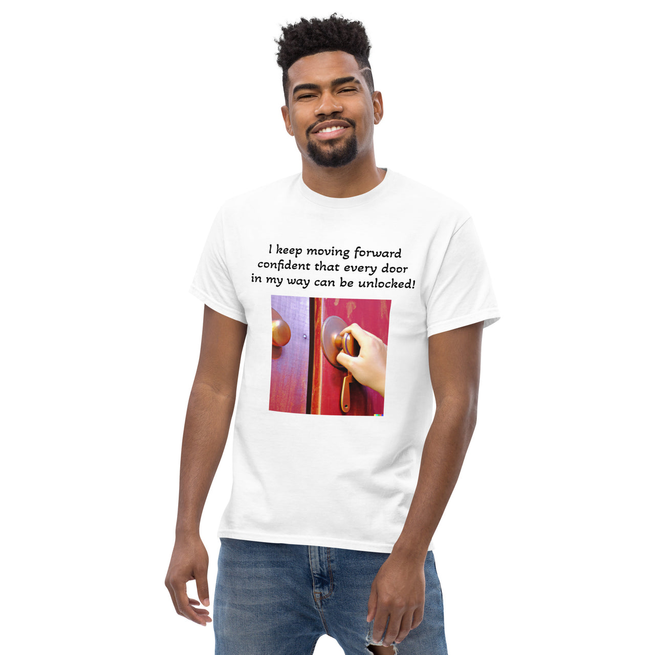 I keep moving forward - unlocking doors Men's tee