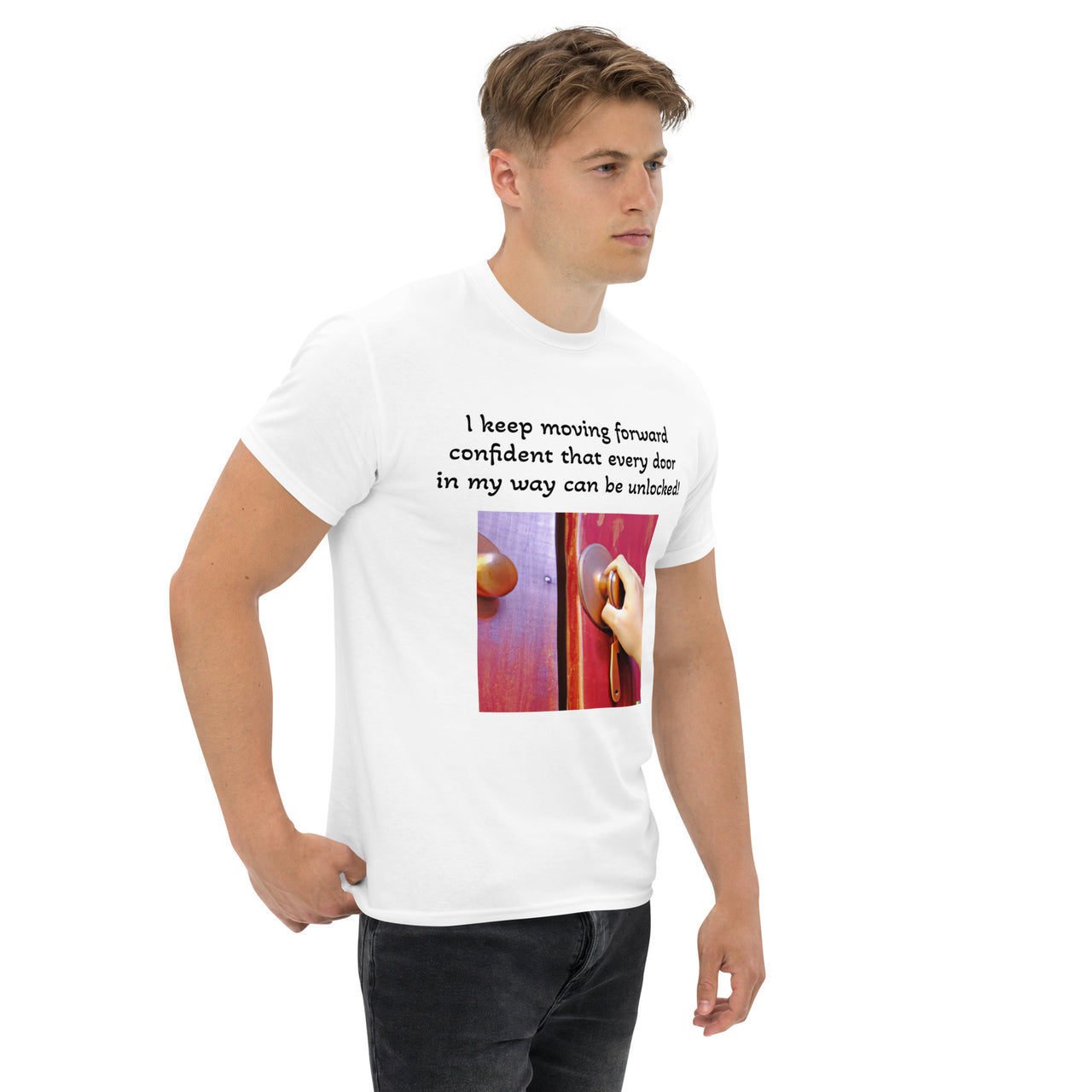 I keep moving forward - unlocking doors Men's tee